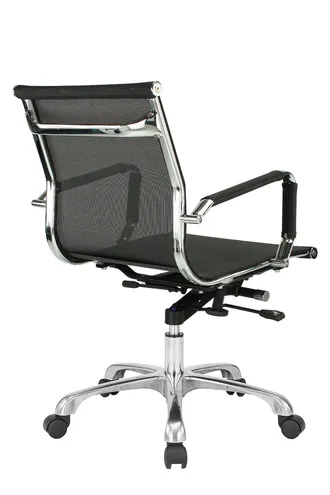FM02KGA 愛馬士電鍍扶手網椅 - 後側面135 度視角