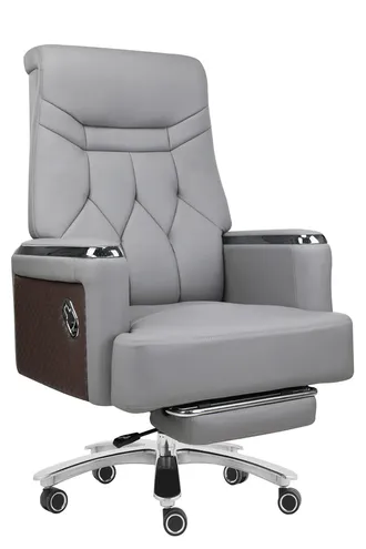 哈伯高背半牛皮沙發椅附腳墊