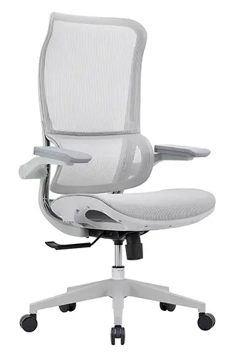 拉菲折疊手高背全網椅灰框