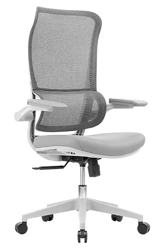 拉菲折疊手高背網椅灰框